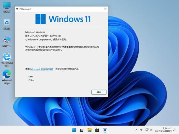 3.12..精简版 Win11 21H2 22000.556_专业/工作站版